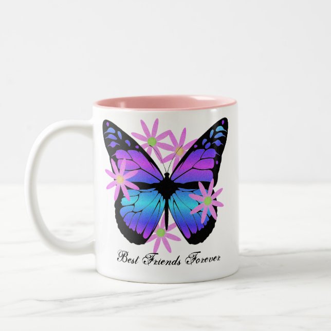 De los mejores amigos taza de la mariposa para (Izquierda)