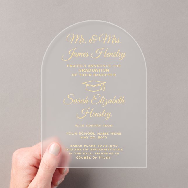 De los padres Invitación elegante de graduación de (Insitu (portátil))
