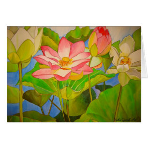 De Lotus del rosa pintura del arte de la acuarela