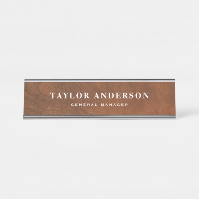 De madera placa de identificación personalizada (Anverso)