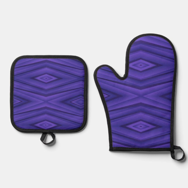 De Manoplas A vibrant purple oven mitt and pot holder set  (Anverso)