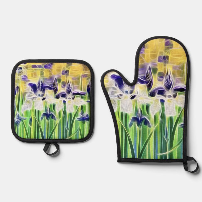 De Manoplas Abstract Iris Pot Holder Set (Anverso)