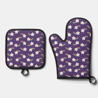De Manoplas Arco Iris Estrellas Oven Mitt Set