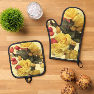 De Manoplas "Bouquet" Oven Mitt & Pot Holder Set