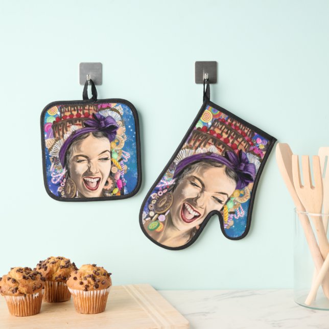 De Manoplas Cocina Mujer Funny Oven Mitt & Pot Holder Set (Insitu (colgante))