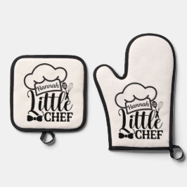 De Manoplas Custom name Oven Mitt & Pot Holder Set
