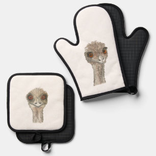De Manoplas Emu Oven Mitt & Pot Holder Set