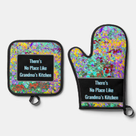 De Manoplas Grandma Oven Mitt and Pot Holder Set