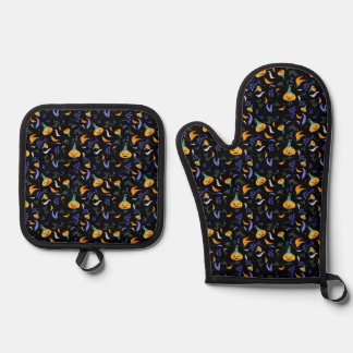 De Manoplas Halloween Forest Oven Mitt Set
