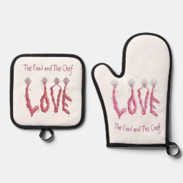De Manoplas LOVE Oven Mitt y Potholder Set