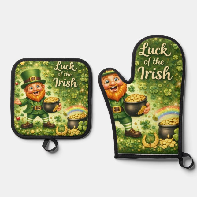 De Manoplas Luck of the Irish Pot Holder Set  (Anverso)