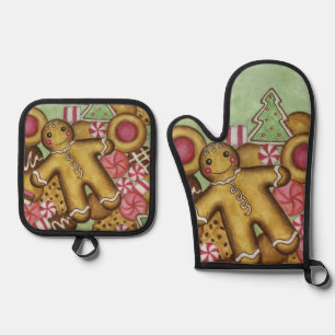 De Manoplas Navidades Cookies Oven Mitt y Pot Holder Set