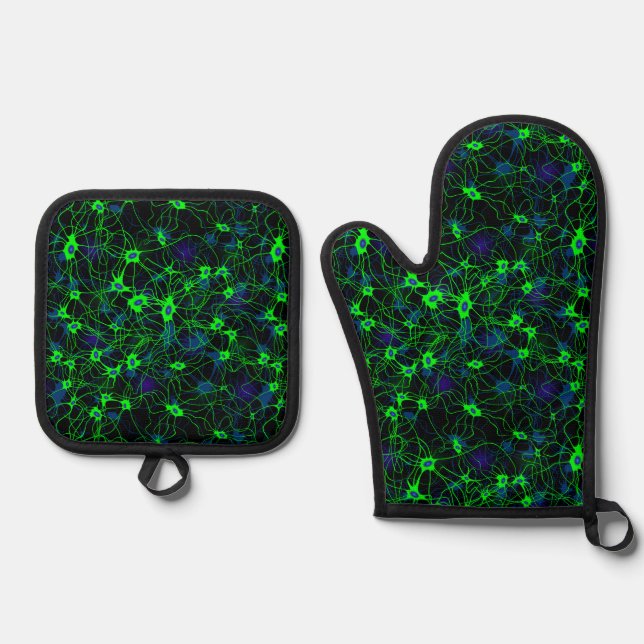 De Manoplas Neuron City Oven Mitt Set (Anverso)