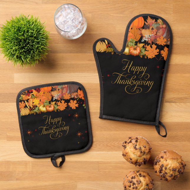 De Manoplas Oven Mitt and Pot Holders Set (De arriba hacia abajo)