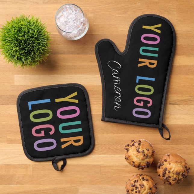 De Manoplas Oven Mitt Holder Set Personalizado Impreso Logotip (De arriba hacia abajo)