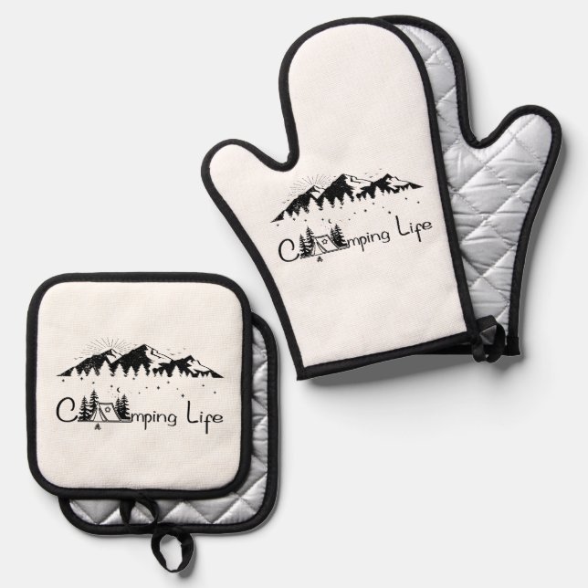 De Manoplas Oven Mitts & Pot Holders Set (Anverso/Reverso)