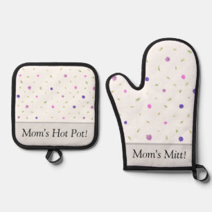 De Manoplas Personalizado Oven Mitt Y Pot Holder Set - Regalo 