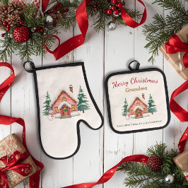De Manoplas Personalized Merry Christmas Grandma Kitchen Set
