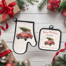 De Manoplas Personalized Merry Christmas Grandpa Kitchen Set