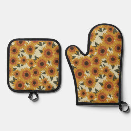 De Manoplas Summer Sunflowers Oven Mitt & Pot Holder Set