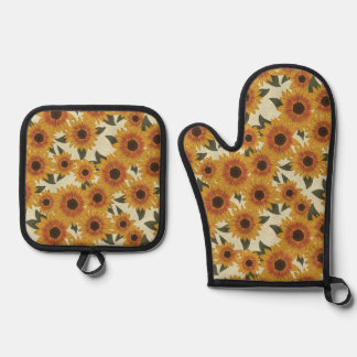 De Manoplas Summer Sunflowers Oven Mitt & Pot Holder Set