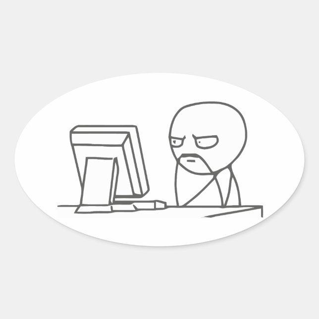 ‏ de meme de tipo informático - Pegatinas ovalados (Anverso)