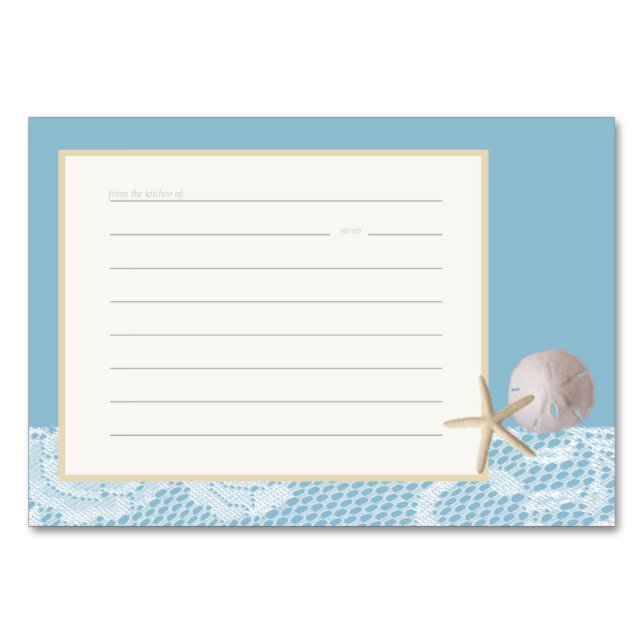 De Mesa Beach Romance Receta Tarjeta Azul (Anverso)