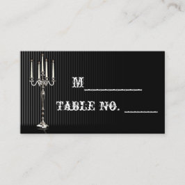 De Mesa Candelabra gótica sobre la tarjeta Boda negra