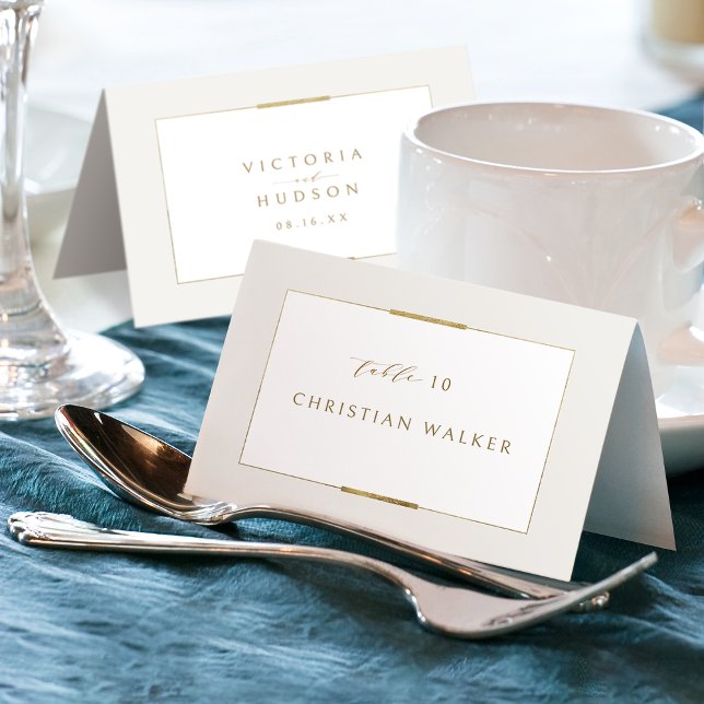 De Mesa Elegancia enmarcada Tarjeta simple plegable simple (Framed Elegance Simple Modern Foldable Place Card)