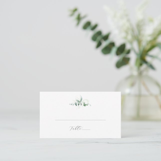 De Mesa Elegante tarjeta verde Boda plana (Anverso de pie)