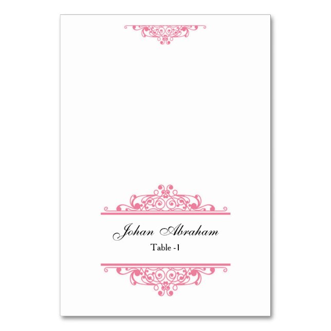 De Mesa Elegante tarjeta Wedding Place (Anverso)