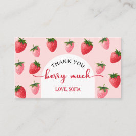 De Mesa Fresa Berry Primer Cumpleaños Gracias Tarjeta