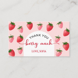 De Mesa Fresa Berry Primer Cumpleaños Gracias Tarjeta