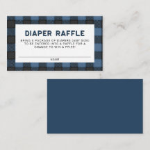 FROST Tarjeta Rústica Azul Flannel Diaper Raffle