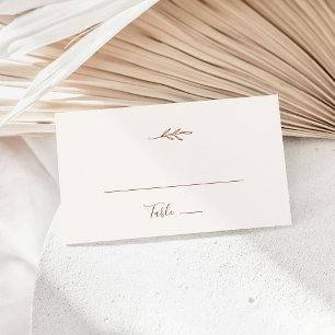 De Mesa Hoja mínima Tarjeta Boho Cream Flat Boda Place C