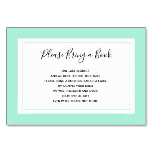 De Mesa Inserta una tarjeta Baby Shower verde para la impr