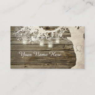 De Mesa Mason Jar String ilumina la tarjeta Rustic Tree Pl