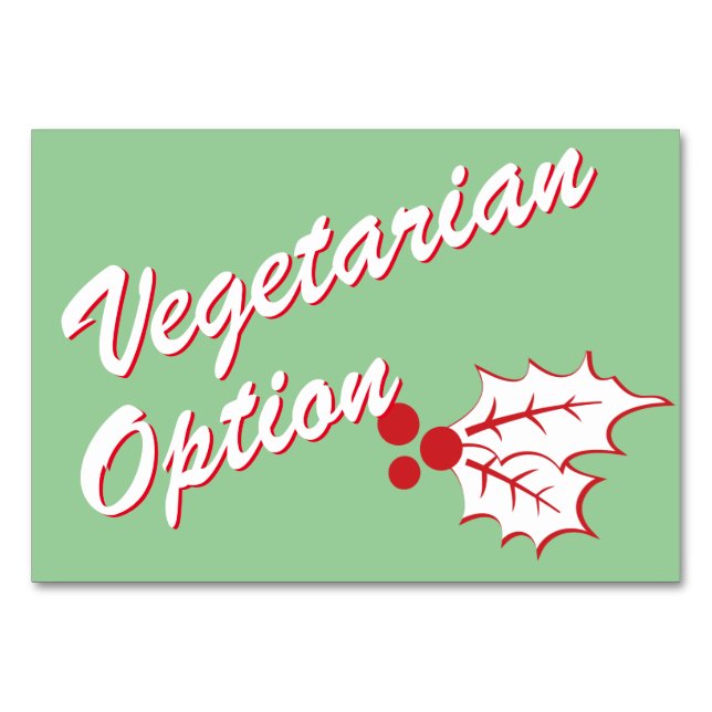 De Mesa Retro Holly Holiday Personalizado tarjeta bufé (Anverso)