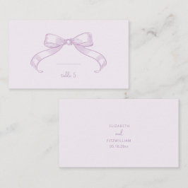 De Mesa Romántico Bow | Tarjeta Lilac Handwrite Place