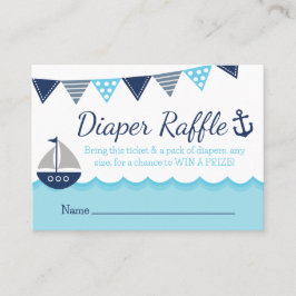 De Mesa Sailor Baby Shower - Tarjeta Raffle Diaper