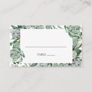 De Mesa Suculenta vegetación   Tarjeta Boda plana
