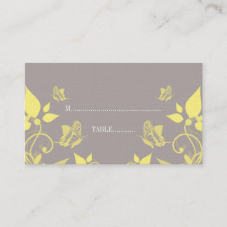 De Mesa Tarjeta amarilla Butterfly Floral Place