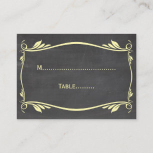 De Mesa Tarjeta amarilla flourish Chalkboard Place