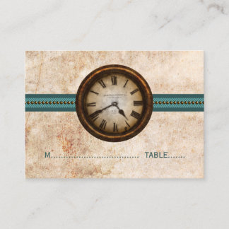 De Mesa Tarjeta antigua del lugar del reloj, Verde azulada