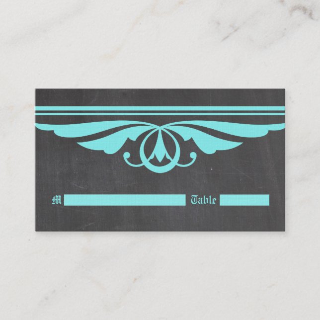 De Mesa Tarjeta Aqua Deco Chalkboard Place (Anverso)