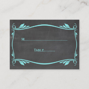 De Mesa Tarjeta Aqua Flourish Chalkboard Place