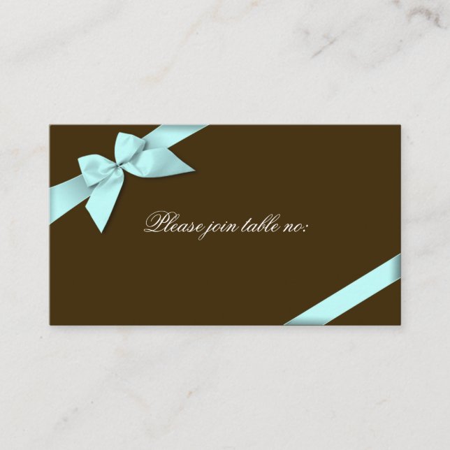 De Mesa Tarjeta Aqua Ribbon Guest Table Place (Anverso)