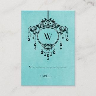 De Mesa Tarjeta Aqua Vintage Chandelier Place