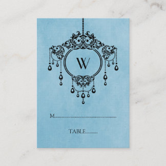 De Mesa Tarjeta azul vintage Chandelier Place