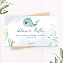 Tarjeta Baby Shower Diaper Raffle para bebé